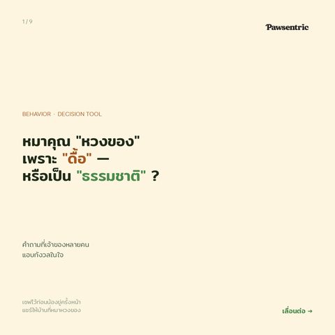 หมาหวงของ ไม่ใช่นิสัยแย่ — มันคือสัญชาตญาณเอาตัวรอด